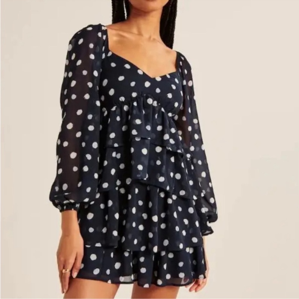 Abercrombie Long Sleeve Ruffle Tiered Mini Dress
